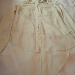 Juniors medium sheer long sleeve blouse by Candies